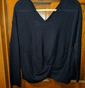Navy Blue Twist back sweater - small - Maurices - slight crop - Open Back